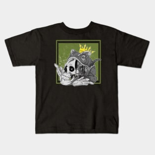 Gothic Prince Skull With Crown Kids T-Shirt